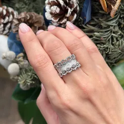 Vintage court-style lace chic brushed zircon ring personality luxury princess ring