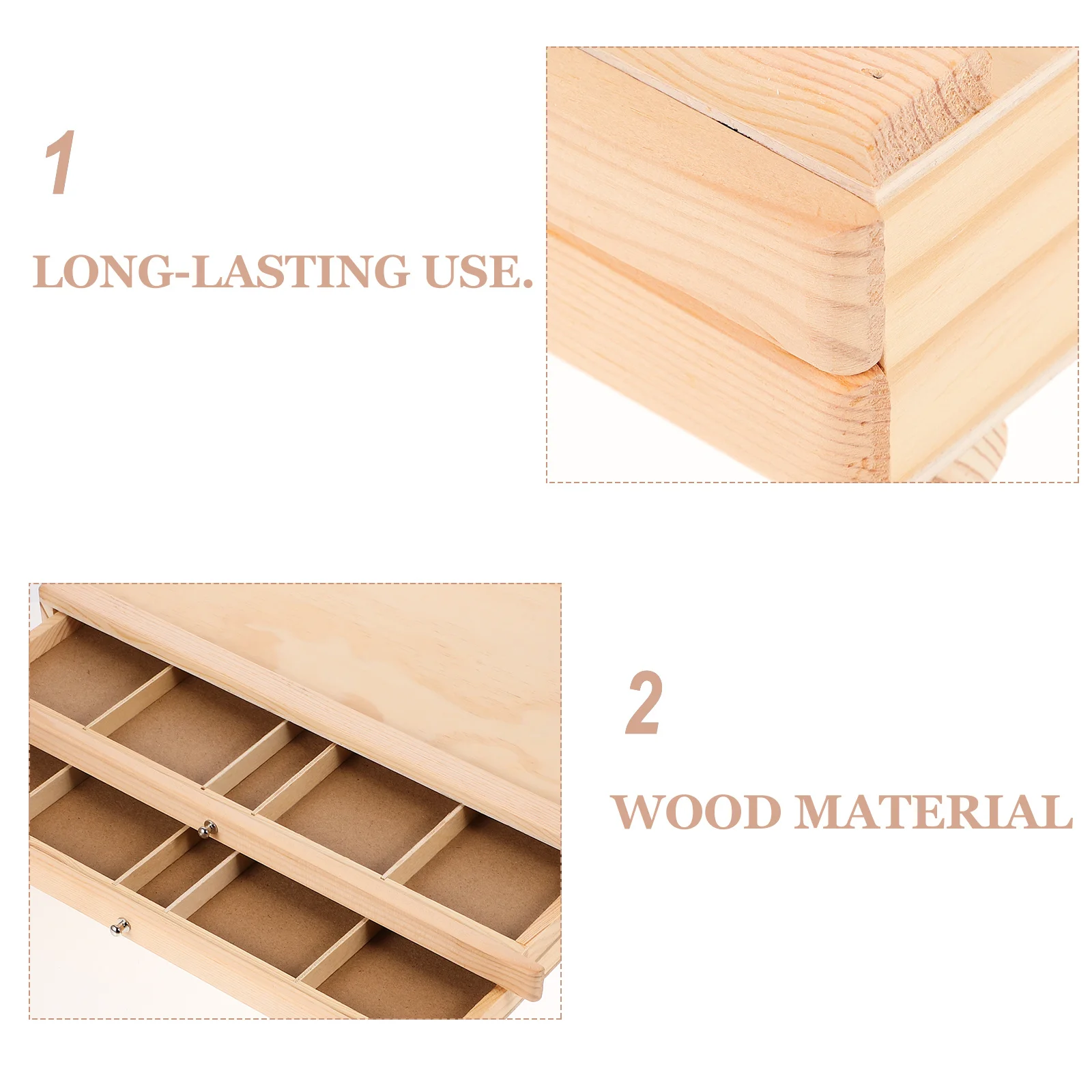 

Paintbrush Storage Box Art Supply Organizer Craft Paint Holder Kitchen Wood Bins Decorative Container for Artists