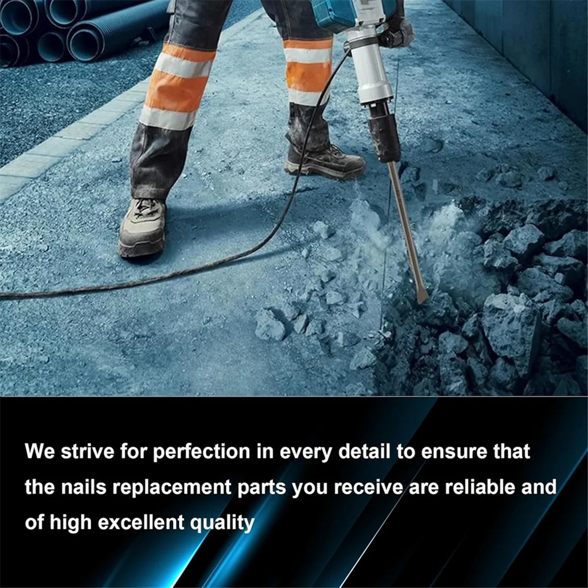 AA98 24-Inch SDS Max Set, 1 Inch Flat Chisel and Point Chisel, Tile Removal Tool for SDS-Max Hammer Drill Attachment