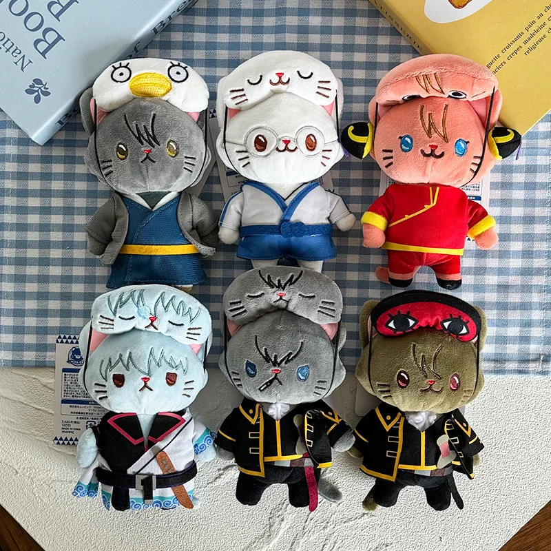 

Gintama Sakata Gintoki Katsura Shinpachi Kagura Cat в маске 15 см кулон брелок плюшевая кукла игрушка