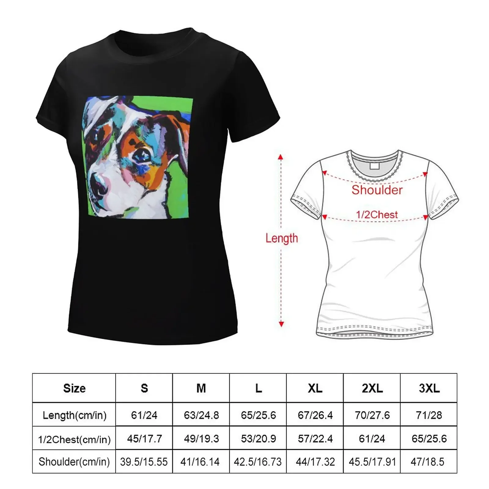 Jack Russell Terrier Dog Art T-Shirt funny anime clothes t shirt for Women