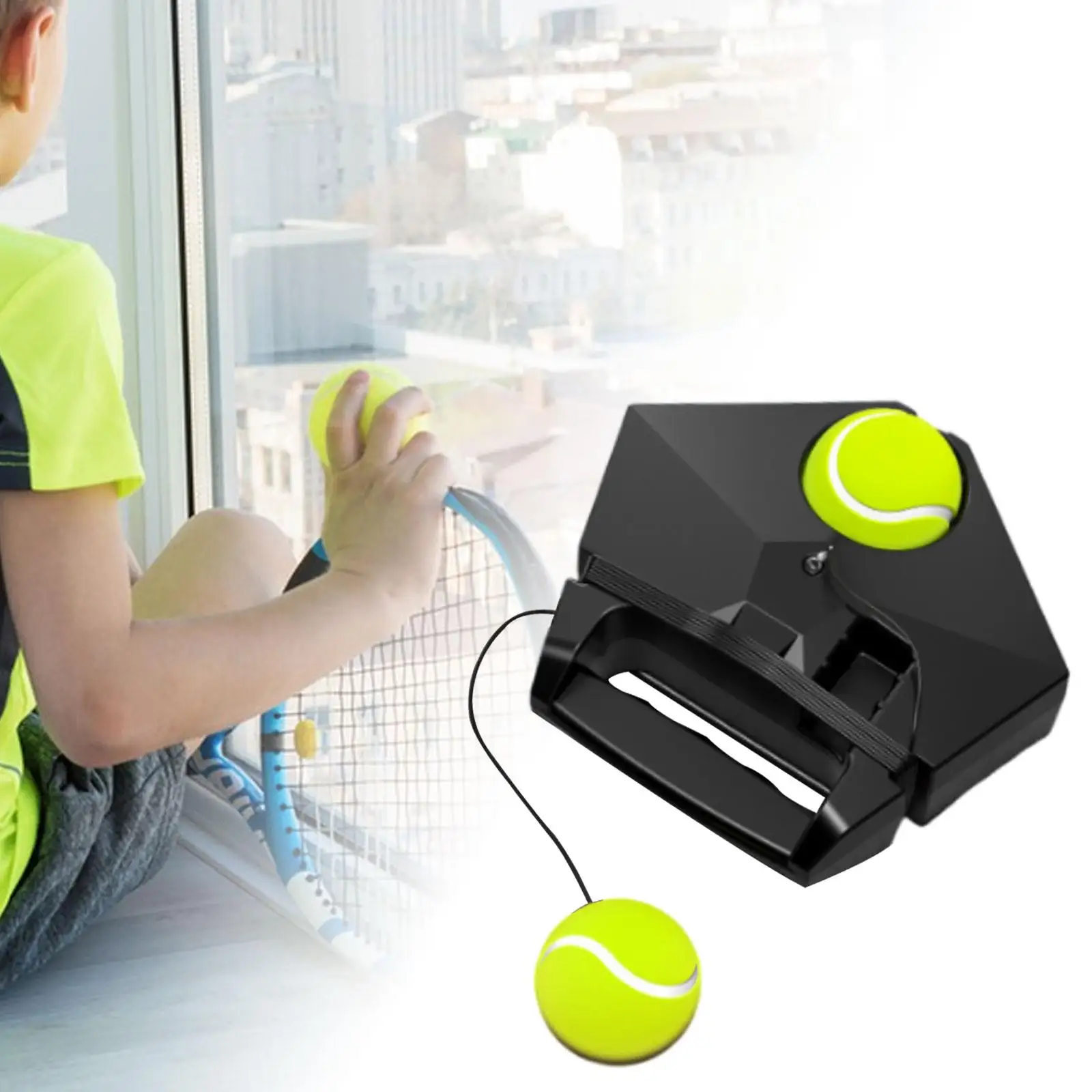 Single Tennis Ball Trainer, Tennis Training Tool, Easily Install Training Equipment for Individual Exercise, Tennis Baseboard