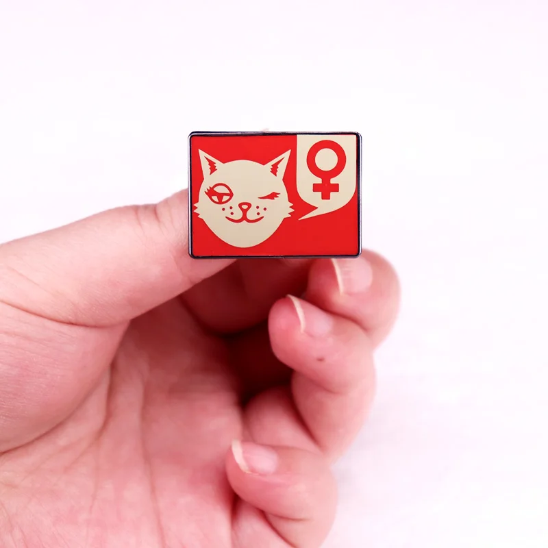 قطة نسوية مع رمز دبوس المينا ، اكسسوارات بروش ، هدية للبنات