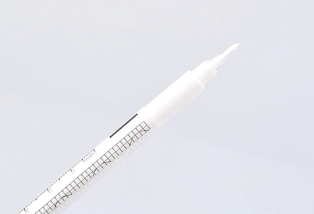 Microb lading Position ierung Augenbrauen Haut Marker Stift Tattoo Haut leicht zu löschen weißen Marker chirurgisches Zubehör mit Mess lineal – Detail 4