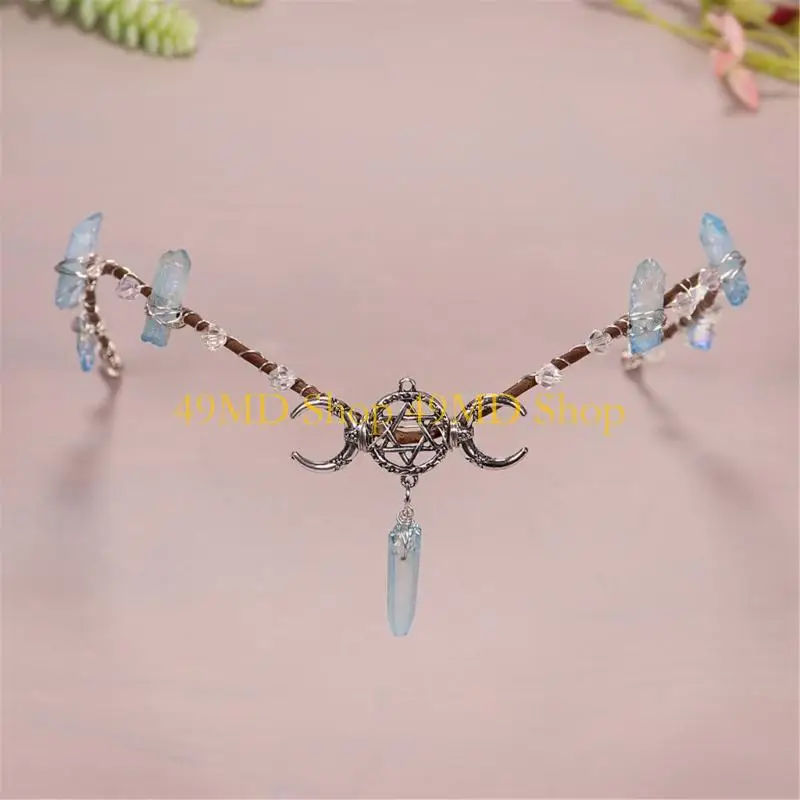 

49MD повязка для волос на Хэллоуин для женщин, регулируемый головной убор на Хэллоуин, роскошные красочные аксессуары с короной