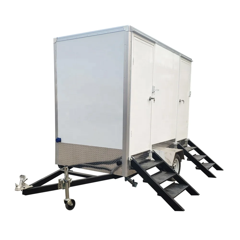 Sanitário Montado em Reboque com Grande Capacidade de Armazenamento de Esgoto, Estrutura Selada Anti-odor, Reboque Sanitário de Luxo para Uso Externo