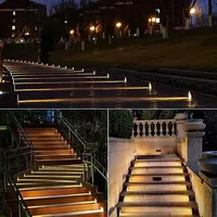 Outdoor Solar Step Lights Warm White RGB Triangle IP67 Waterproof Auto on Decoration Deck Lights for Patio Yard Driveway Porch 6