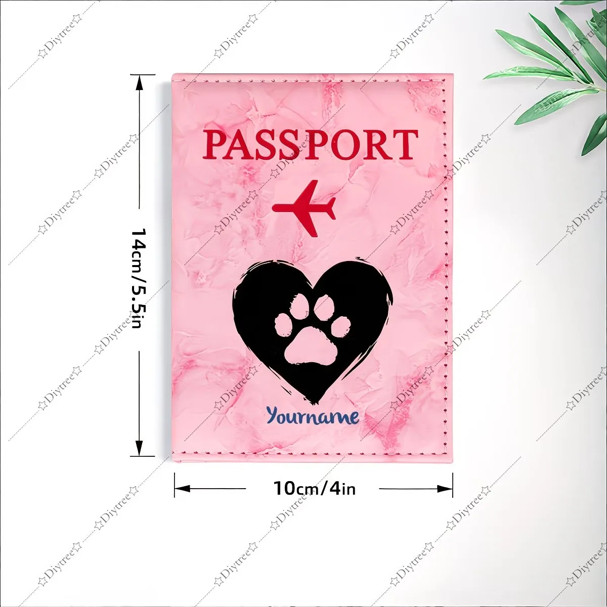 Custom Heart And Paw Print Pet Passport Cover | Easy And Stylish Design For Travel And Everyday Use, Ideal For Animal Lovers