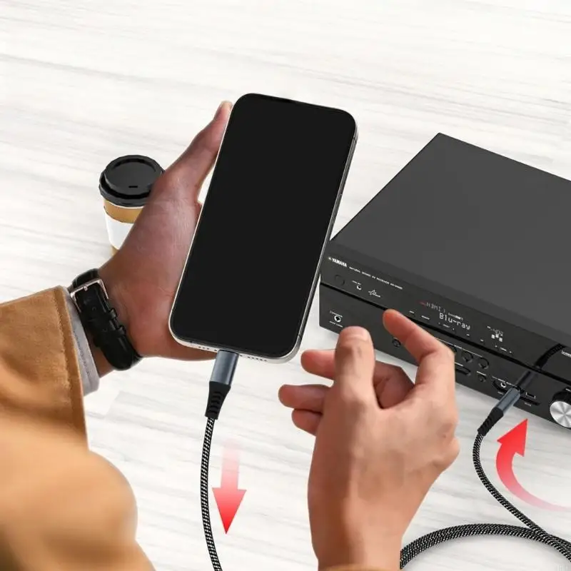 كابل USB C إلى 1/4INCH AUXES ، اكتب C إلى 6.35 مم HIFI SOUND JAIN #3