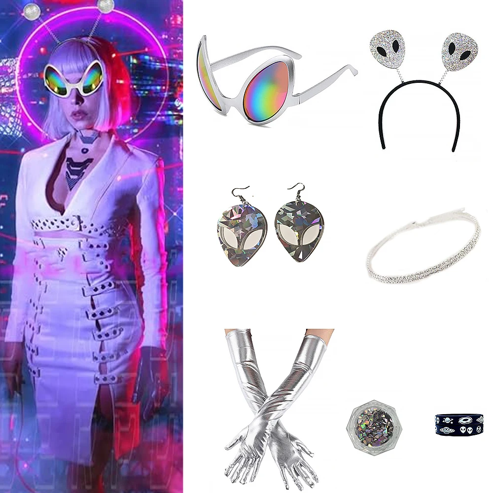 

PESENAR Alien Antenna повязка на голову с радужными линзами, солнцезащитные очки, новинка, аксессуары для костюмированной вечеринки