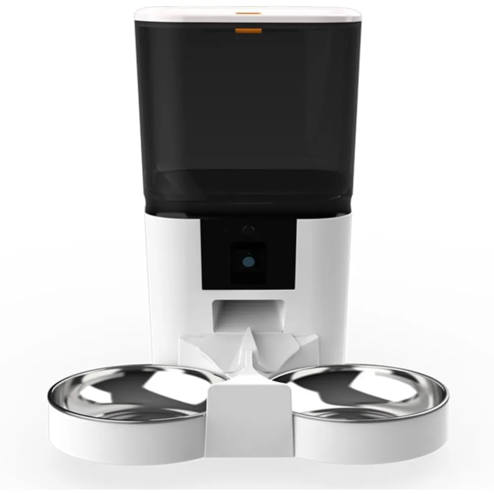 

Smart Automatic Cat Feeder with 1080P HD Camera & Night Vision - Pet Feeder, 2-Way Audio, 5G WiFi, App Control, Dual Food Trays