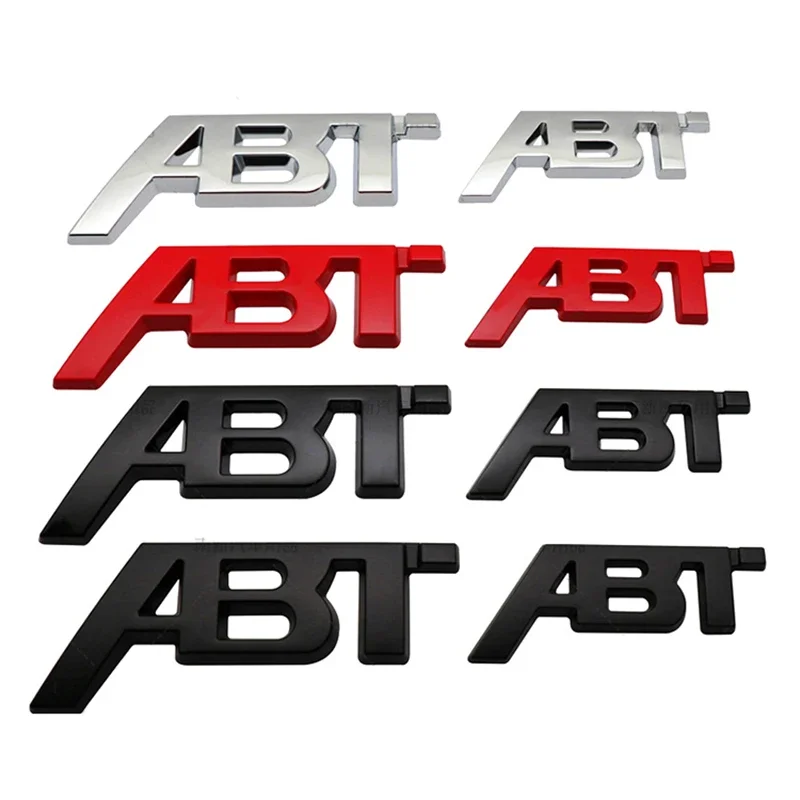 3D Metal ABT Logo Letters Car Front Grill Emblem For VW Golf Audi RX7 Q3 SQ5 Q5 A4 B7 RS3 S3 A3 8V A7 C8 ABT Sticker Accessories