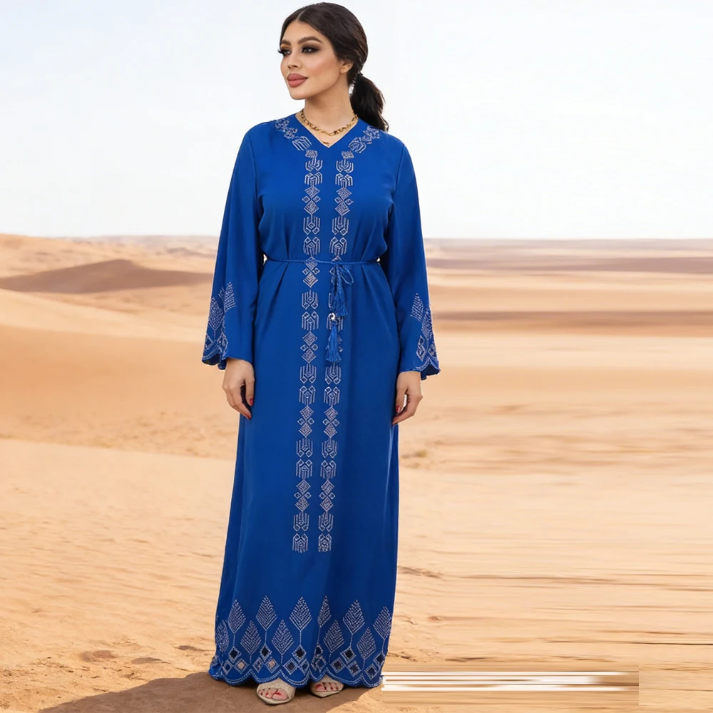 

Женское мусульманское платье Джеллаба для Ид, Абайя из Дубая, Кафтан из Турции, Одежда для Рамадана, Исламская одежда, Кафтан Марокканский, Женское платье, Джелабия, Нарядное платье