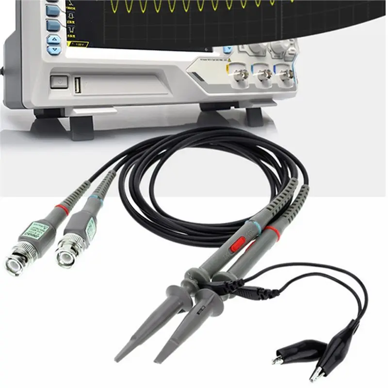A23F-P6100 BNC Oscilloscope Probe Kit-2 Pack,High Precise Clip Probe Cable Clamp,Oscilloscope Test Wire For Parts,Reliable