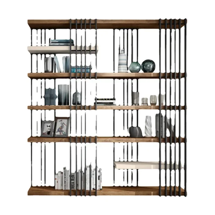 Bookshelf Floor shelf book cabinet Home desktop Simple solid wood Living room Multi-layer book storage
