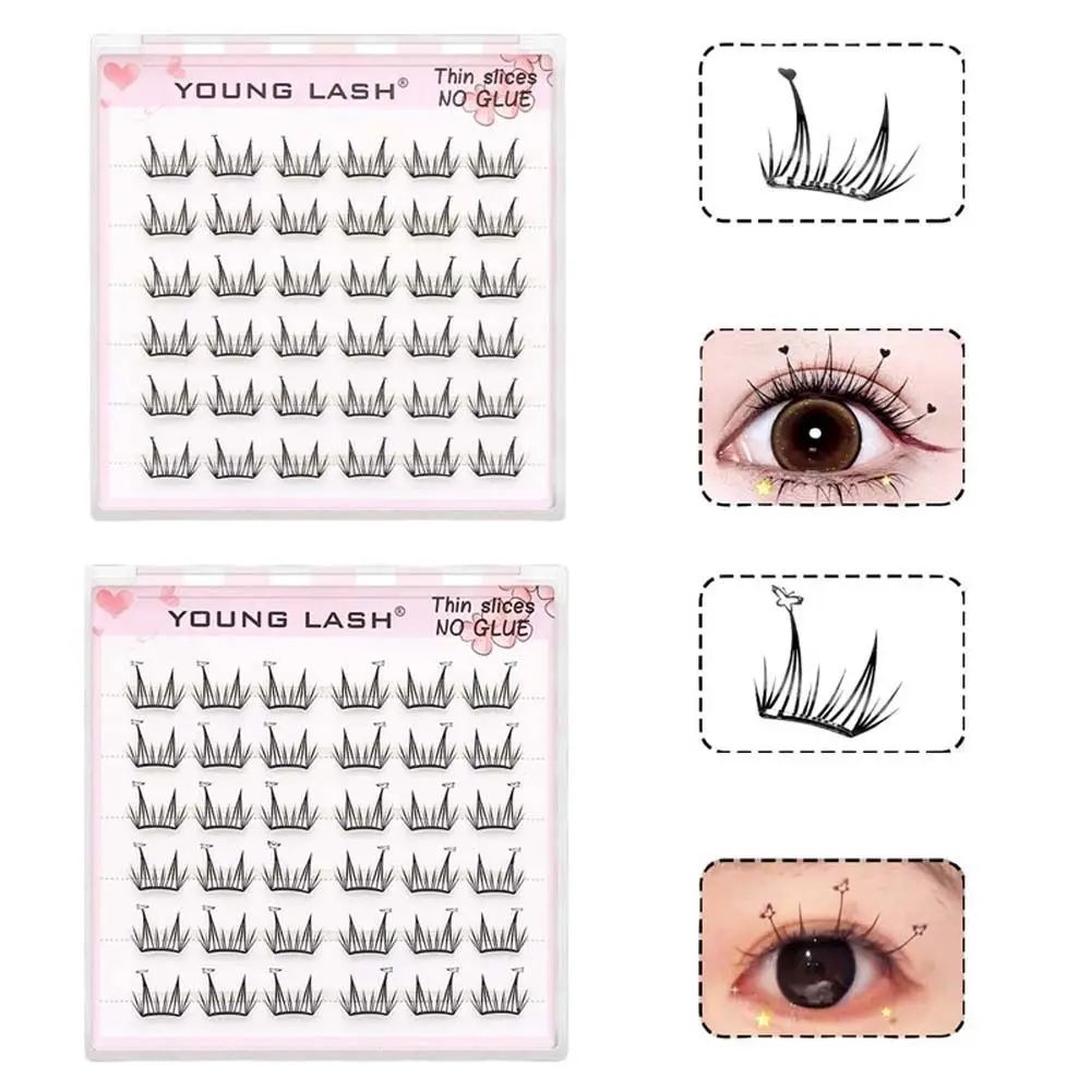 Creative lue Free False Eyelashes DIY Butterfly Love Heart Shape Individual Cluster Eyelashes Oblique Winged 6-11.5mm