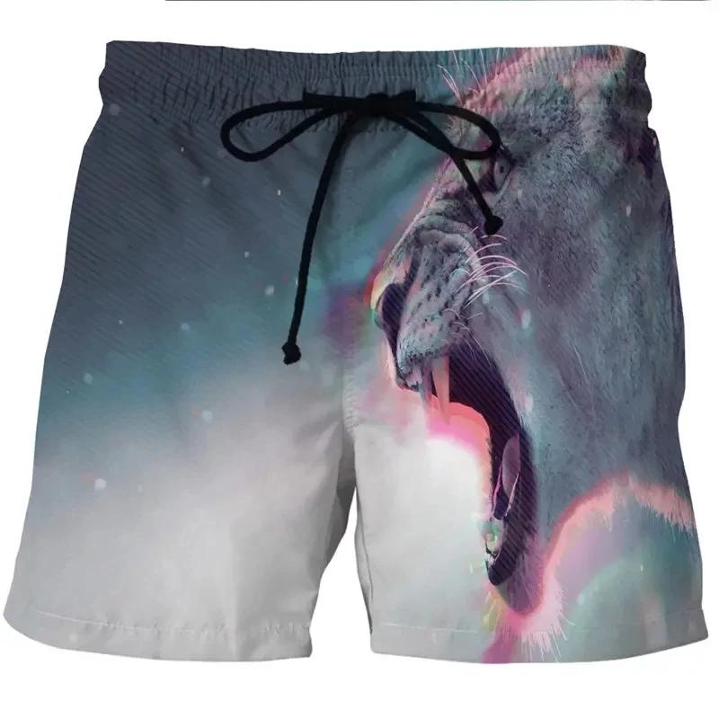 

New Summer 3D Print Tiger/Lion Beach Causal Clothing Fashion Men Women Shorts Plus Size S-7XL Streetwear Kids Pants Cargo Tiki