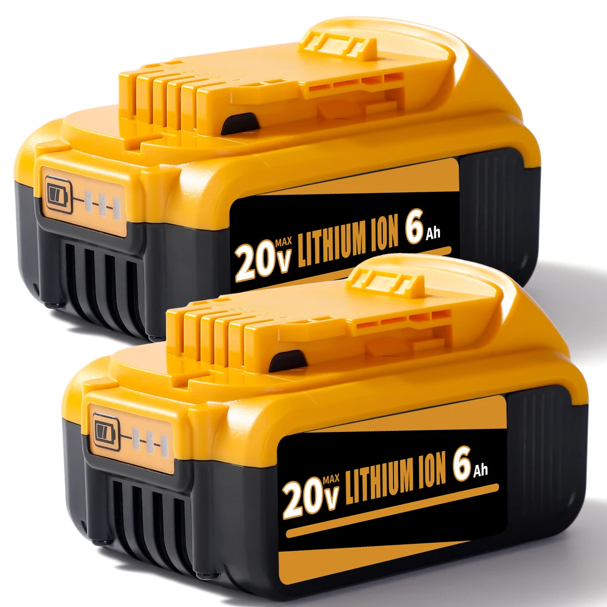 2 Pack 20V 6.0Ah Replacement Battery for DeWalt DCB205 20V MAX XR Li-Ion Battery, Rechargeable Power Tool Battery