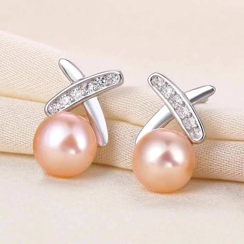 SISSLIA Pearl Earrings 2024 Trending Simple Cross Line Earrings Girl Daily Outdoor Decoration