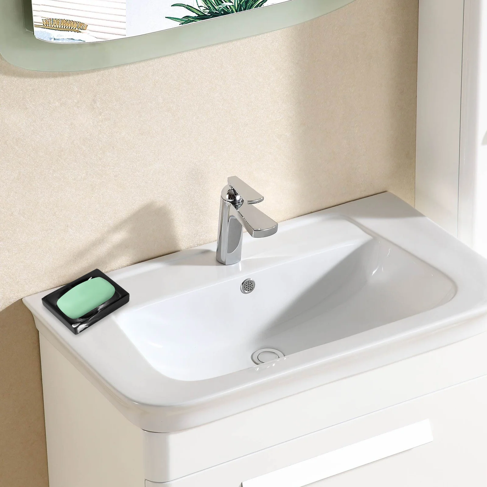 

European Style Resin Soap Dish Waterproof Scratch-Proof Easy Clean Multi-Purpose Bathroom Kitchen Toilet Organizer Tray