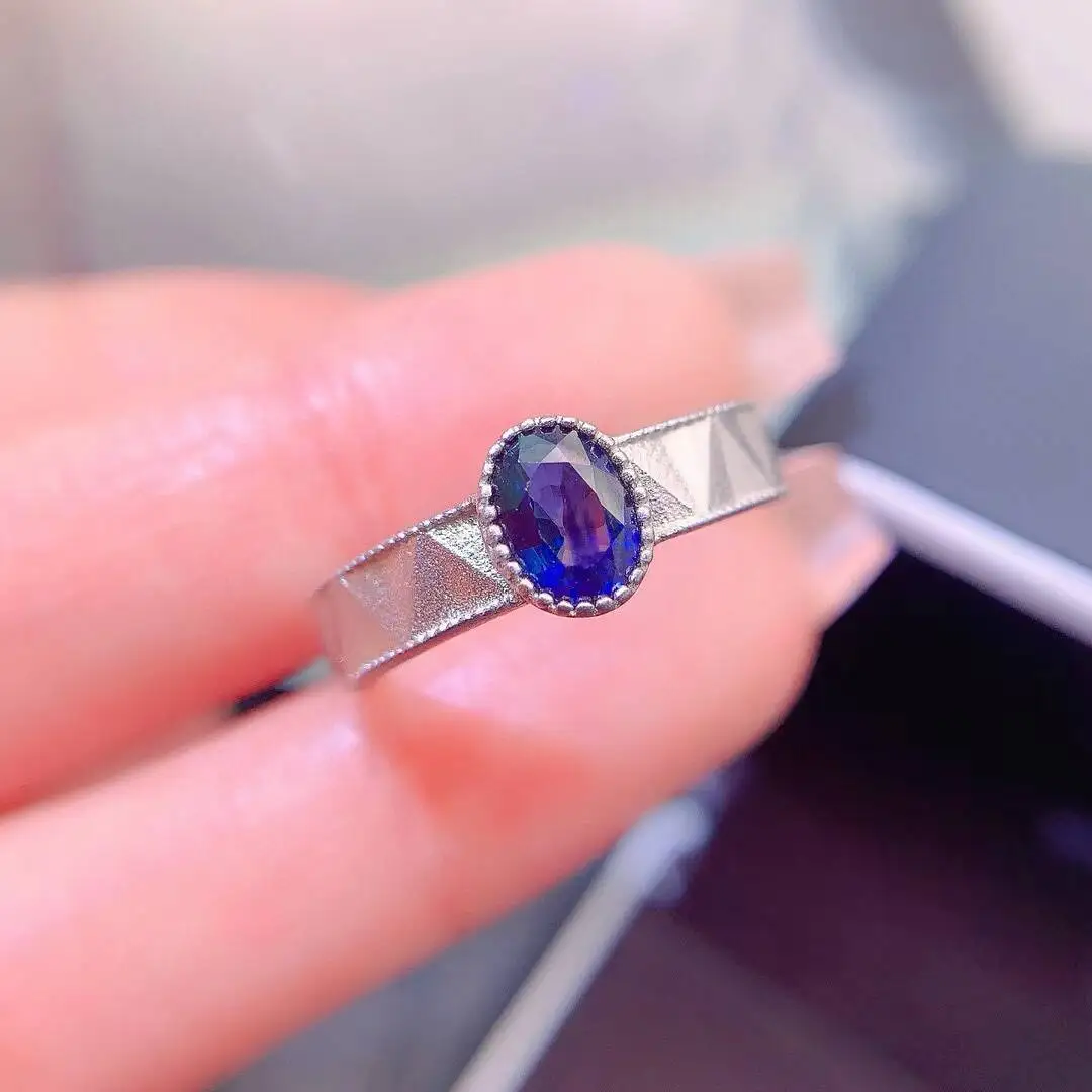 KJJEAXCMY New Jewelry Natural Women's Sapphire Ring 925 silver inlay Colorful and splendid High clarity supports detection