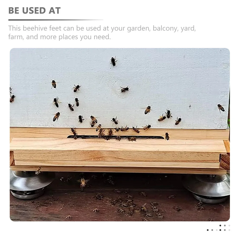 

4pcs Feet Stands Antproof Stainless Steel Hive Base for Beehive Stand Base Outdoor Beekeeping Garden