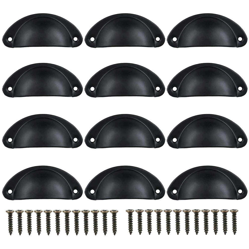 12 teile/satz Schubladen schalen griffe, Retro-Griffe aus Eisenblech, halbkreis förmige Medizin schrank griffe 82mm