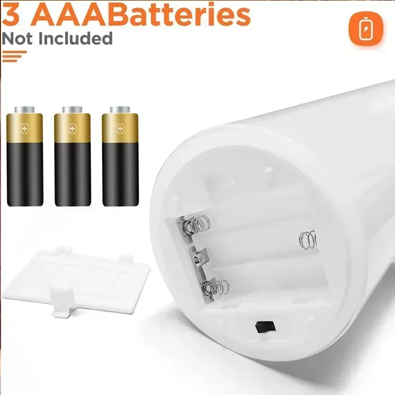 الخفقان عديمة اللهب الشموع طاقة البطارية Led عمود الشموع الاكريليك الزجاج يتأرجح رصاصة رئيس مقلد مضيئة ديكور المنزل #5