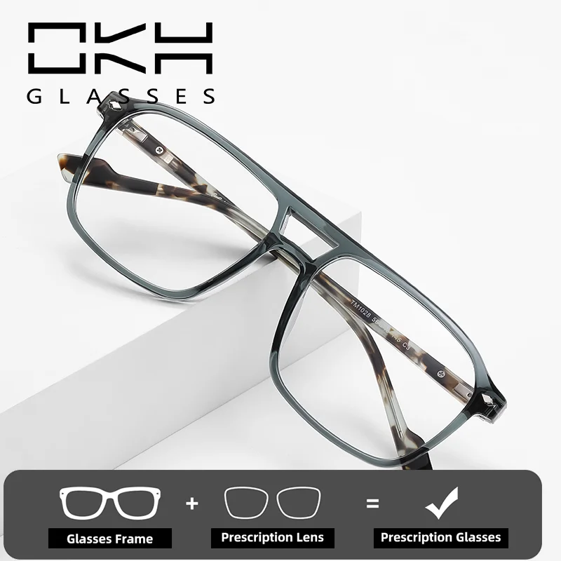 

OKH Retro Tortoiseshell Women Anti-blue Light Reading Glasses Frame European and American Prescription Myopia Glasses for Men