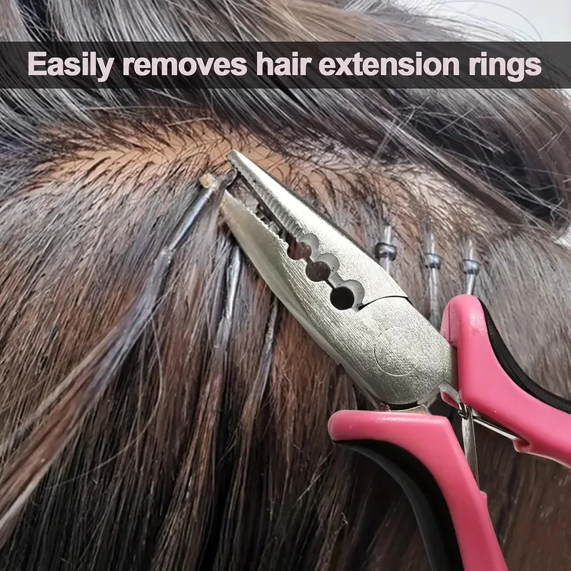 عبوة واحدة من كماشة حلقية صغيرة احترافية للجنسين أداة إزالة وصلات الشعر لربط قطع الشعر وإزالة اللحمة