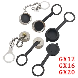 GX12 GX16 GX20 Aviation Connector Plug Cover Metal / Rubber Waterproof Dust Cover Circular Plugs Connector Protective Sleeve
