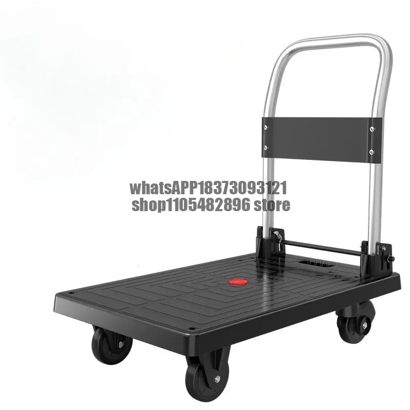 Fence Flatbed Trolley Folding Pull Cargo Handling Express Supermarket Factory Home Office Portable Trailer Shopping