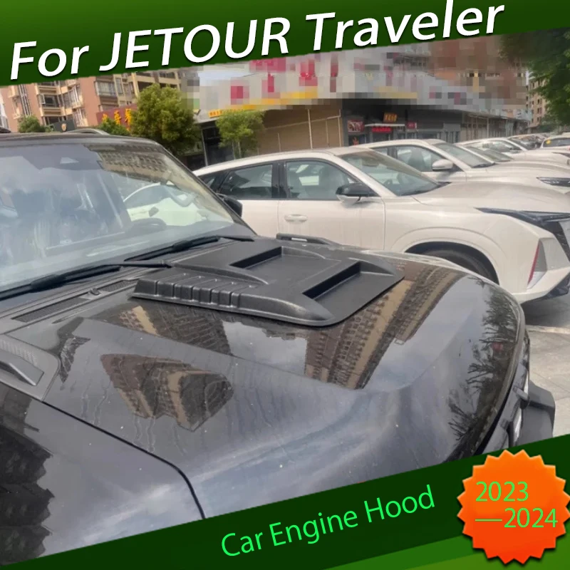 Car Hood Air Intake Decorative Stickers Fit for JETOUR Traveler T2 2023 2024 Engine Hood Fake Air Vents Car Exterior Accessories