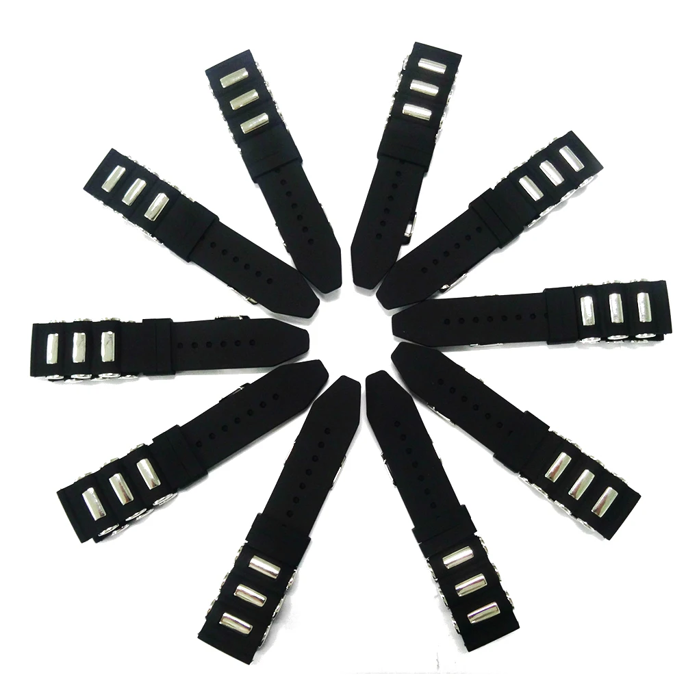 

24 Mm Black Adjustable Watch Band 24mm Bands Water Proof Waterproof Straps