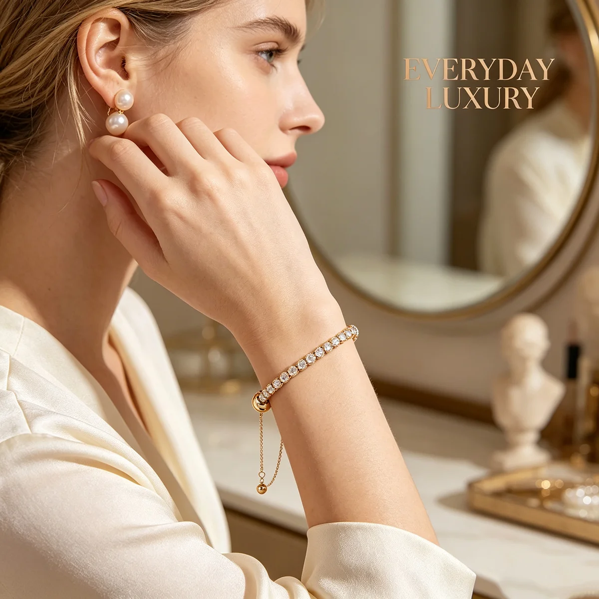 Eve Jewelry & Watches Distribuidor Oficial Rolex Buenos Aires - ホリデーギフトテニスブレスレット、キラキラ光る調節可能なボロリストバンド、クリスマスの靴下ギフト、大晦日のお祝いパーティーアクセサリー、女性へのキラキラ輝くジュエリーギフト