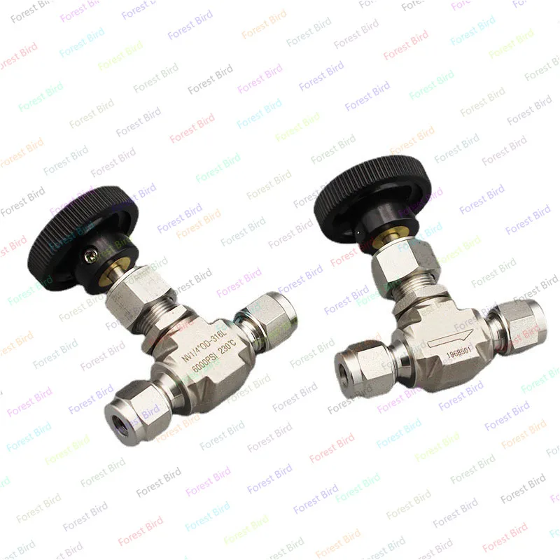 316L stainless steel high pressure double ferrule needle valve 6/8/10 mm pressure gauge needle valve 6000 psi 1/8 1/4 3/8