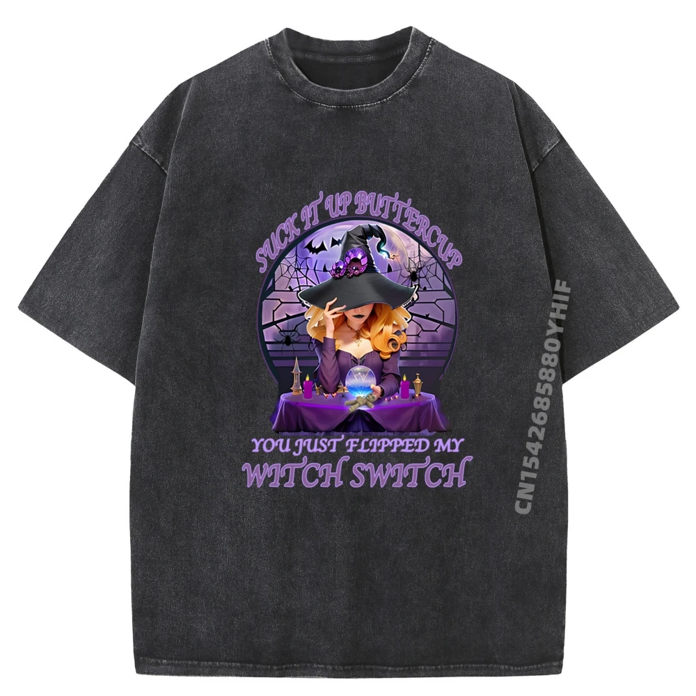 

Mens Printed Tees Mens Retro Washed Tee-Shirt Mens T-Shirt Suck It Up Buttercup You Mens Graphic Clothes