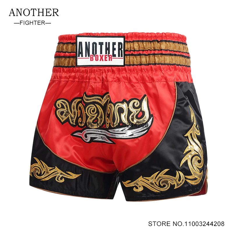 Muay Thai Shorts for Adults Kids Stylish Embroidery Boxing Shorts Gym Fitness Martial Arts MMA Sports Clothes Kickboxing Pants