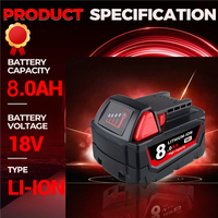 【 M18 18V 8000mAh 18650 Li Battery】 100% Compatible with 48-11-1860/1850/1840 - 12-Month Warranty】🔋18650
