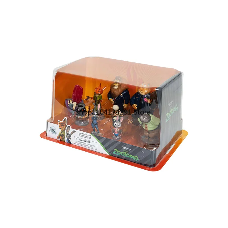 Juego de regalo de juguete con estatuilla Original de Disney Zootopia Nick y Judy, regalo de cumpleaños perfecto para niños y niñas