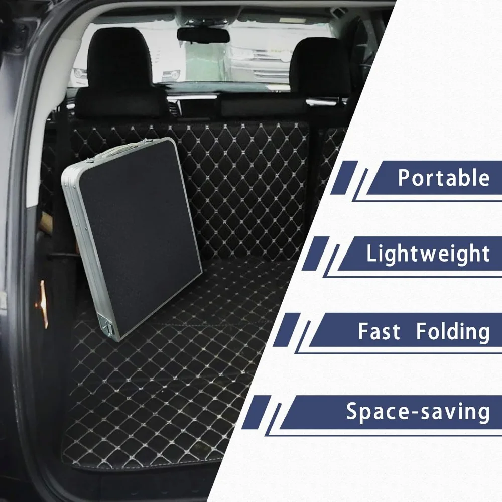 جديد - طاولة تخييم قابلة للطي مع حجرة تخزين من الألومنيوم خفيفة الوزن لطاولة المطبخ للتخييم قابلة للتعديل