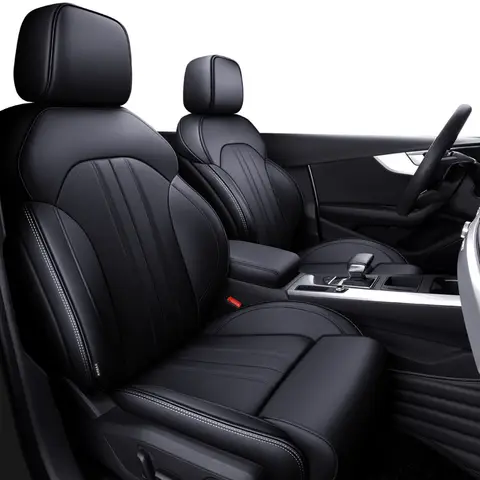 Custom Fit Car Accessories Seat Covers For 5 Seats Full Set Top Quality Leather Specific For Audi A4 A6 A3 Q5 Q7 TT A7 Q3