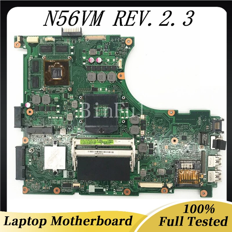 High Quality Mainboard For ASUS N56VM N56V N56VV N56VZ N56VB N56 N56VM REV.2.3 N13P-GL-A1 HM76 Laptop Motherboard 100% Tested OK