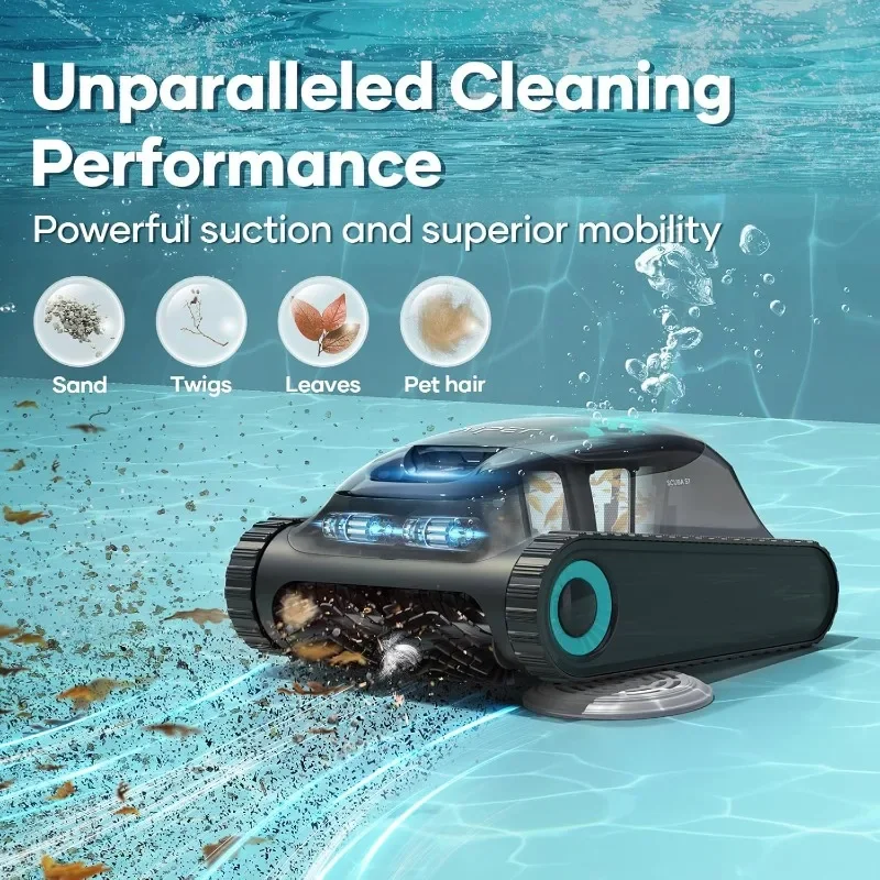 AIPER Scuba S1 Robot pulitore per piscine senza fili, aspirapolvere per piscine per piscine interrate, pulizia di pareti e linee d'acqua, navigazione intelligente