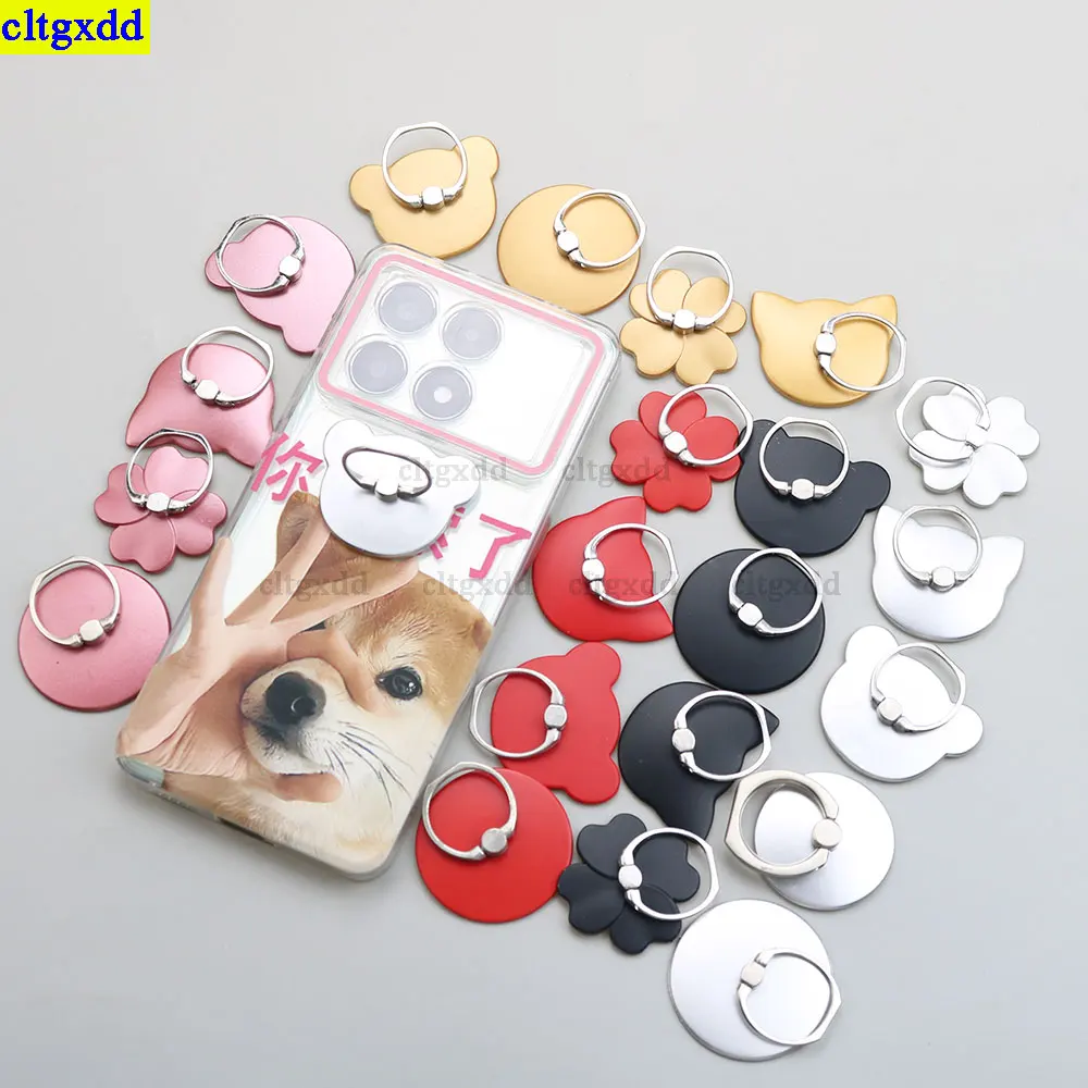 

cltgxdd 2piece NEW rabbit cat head lucky grass circular phone ring holder suitable FOR iPhone XS Huawei Samsung holder