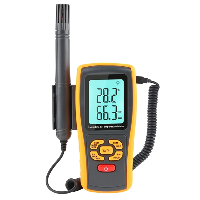GM1361 Industrial Digital Thermometer Hygrometer K-type Thermocouple Probe USB Data Logger Lab Temp Humidity Meter