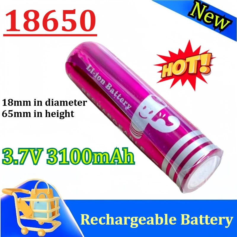 New 18650 3.7V 3100mAh Rechargeable Li-ion Battery for Flashlight