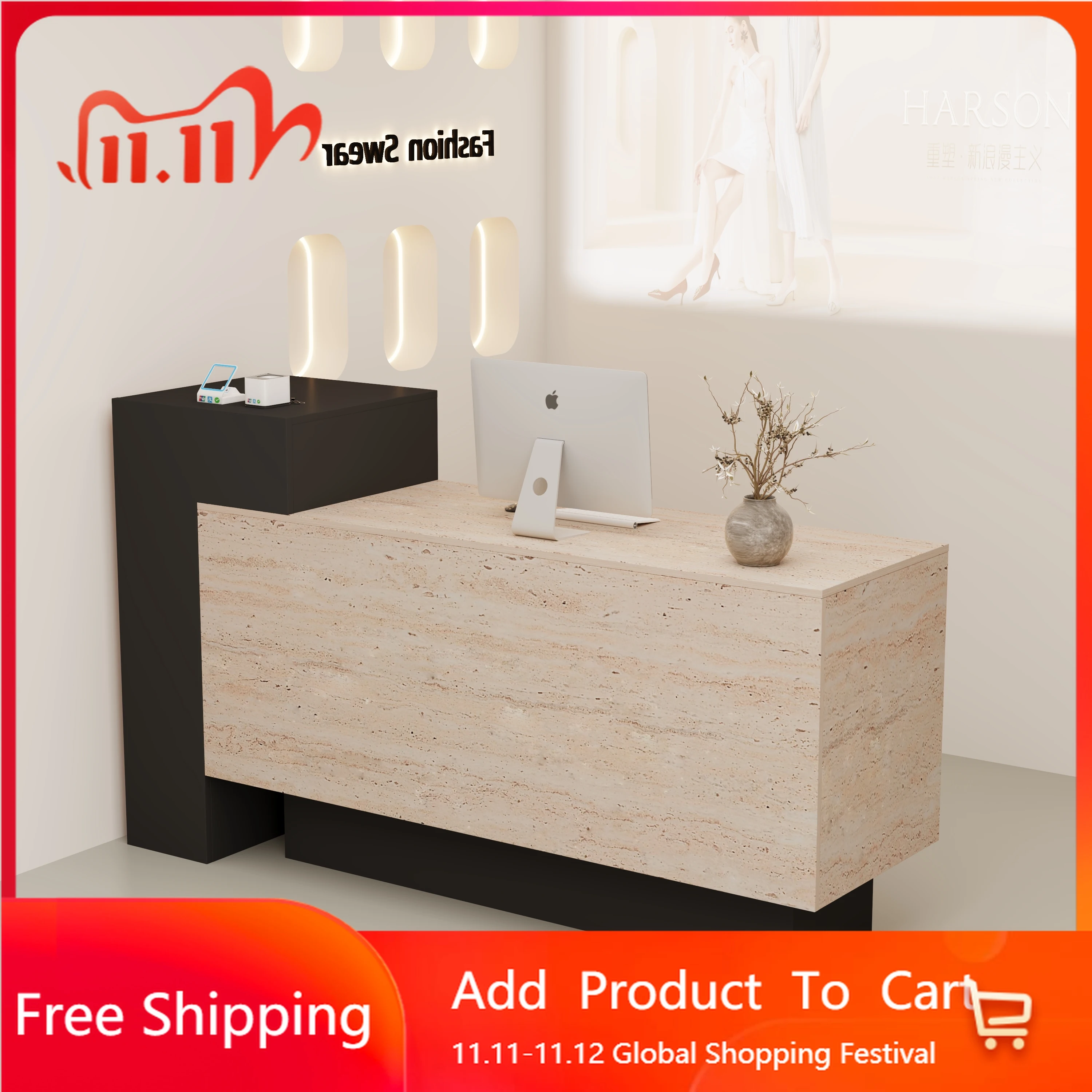 

Elegant Modern Reception Desks Receptionist Design Promotion High Quality Reception Desks Beauty Welcome Escrivaninha Furniture