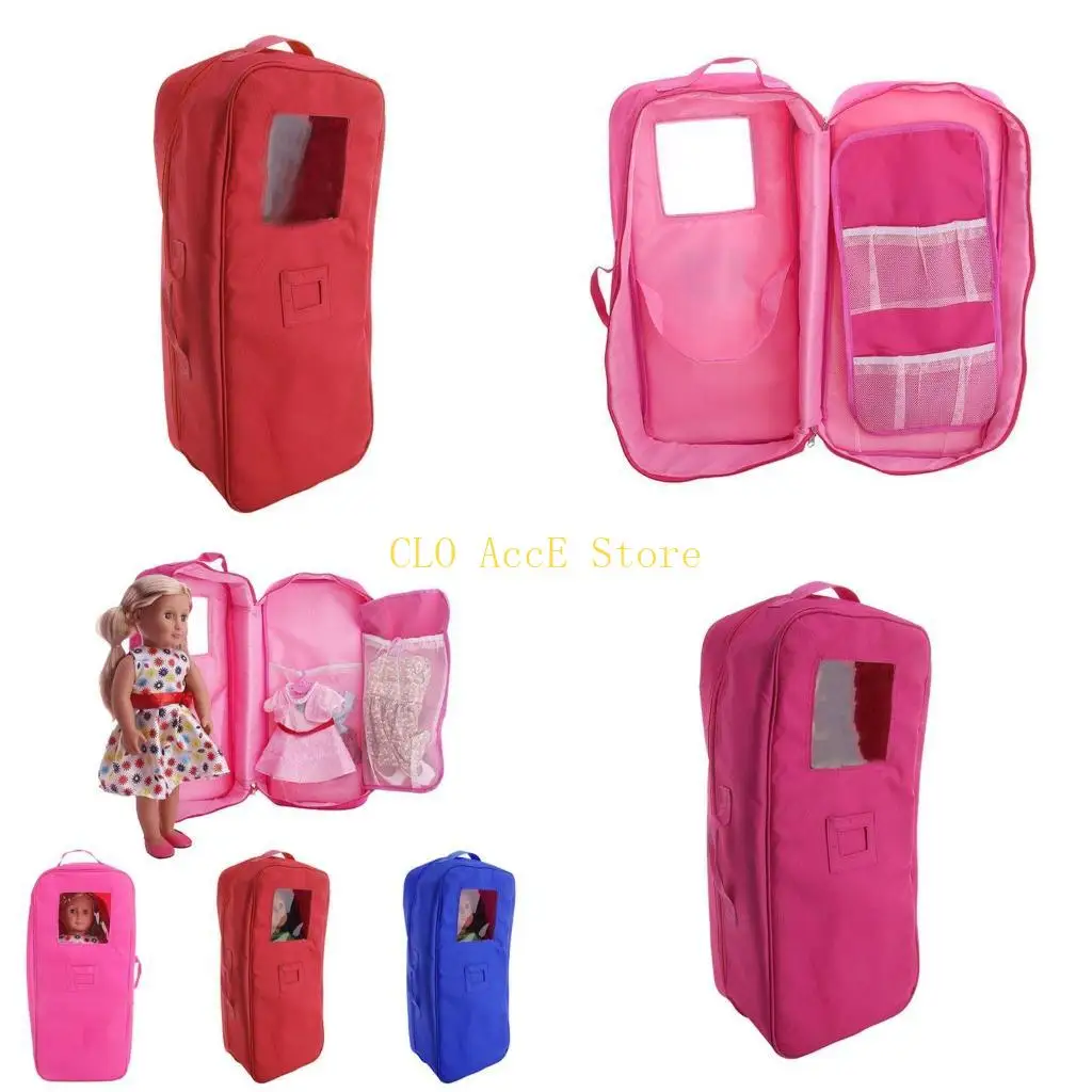 

16FE Dolls Carry on Case RolePlay Game Dolls Toy Dollhouse Accessory Color Assorted