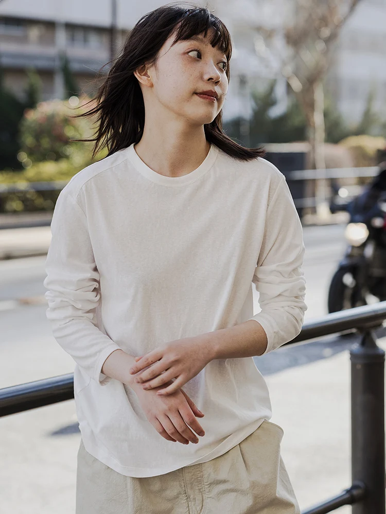 

IDYLL ISLE Spring 2025 Women's Casual Cotton Linen Knitted Long Sve T-irt Lightweight round Ne Versatile Comfortable S...